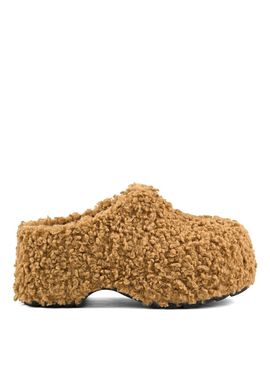 Women's Brown Teddy Fur Clog Colors Of California HC SIERRA02-TAN