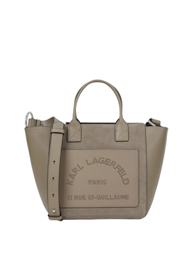 Women's Grey K/DAILY SM TOTE SUEDE BAG Karl Lagerfeld B3W30094-1KU Ash Grey