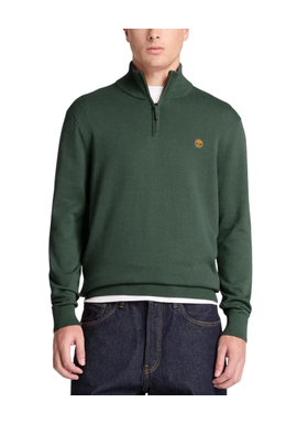 Men's Green Cotton 1/4 Zip Sweater Timberland TBC0YHAY-398