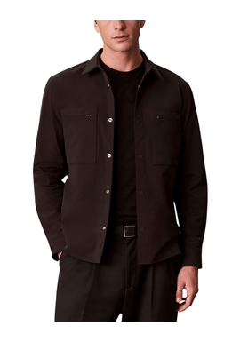 Men's Black Ls Tech Knit Dobby Classic Overshirt Calvin Klein LV04LH121G-UB1