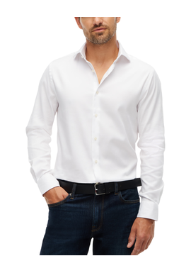 Men's White NY Flex Collar Dobby Shirt Tommy Hilfiger MW0MW44718-YBR