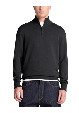 Men's Black Cotton 1/4 Zip Sweater Timberland TBC0YHAY-001