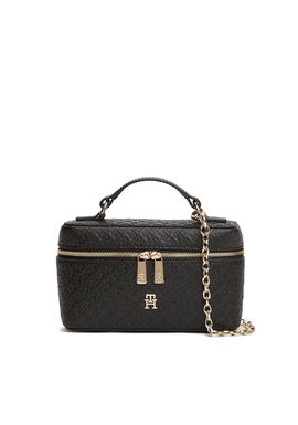 Women's Black TH Icon Chain Vanity Bag Mono Tommy Hilfiger AW0AW19021-BDS