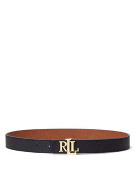Women's FL GRN PB/FL GRN PB-REV LRL 30-BLT-MED Ralph Lauren 412912039001-BLK TAN