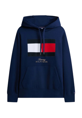 Men's Blue Gifting Flag Fleece Hoodie Tommy Hilfiger MW0MW45189-DCC