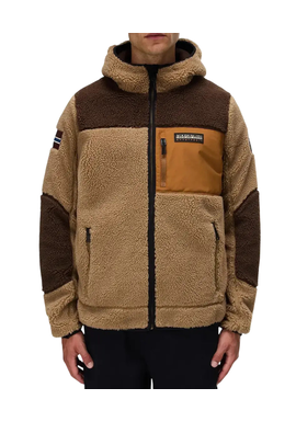 Men's Brown Yupik Full Zip Jacket Napapijri NP0A8AZX-M4E1