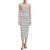 Women's Striped Woven Label Rib Sleeveless Dress Calvin Klein J20J225263-0K4