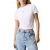 Women's White Placed Institutional Baby Tee Calvin Klein J20J225524-YAA