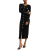Women's Black Elegant Lslv Knit Dress Karl Lagerfeld A3W13038-999 BLACK