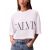 Women's White Ss Calvin Klein Cropped Graphic T-shirt LV047D206G-YAA