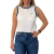 Women's White Sl Ctn Monogram Stripe Trim Musc Calvin Klein LV047F225G-YAS