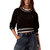 Women's Black Woven Label Crewneck Sweater Calvin Klein LV047H303G-UB1