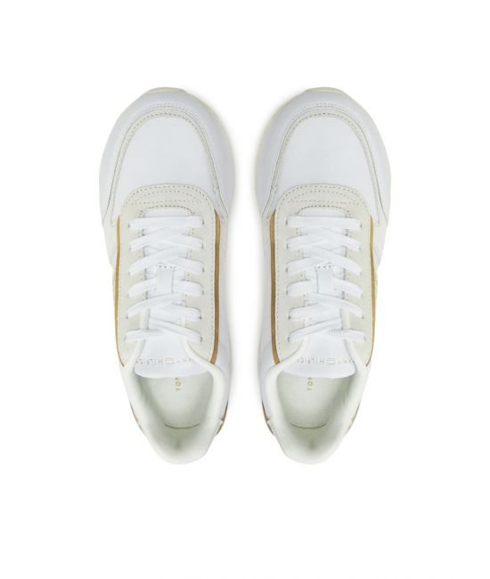 Γυναικεία Δερμάτινα TH Monogram Sneakers Λευκά Tommy Hilfiger FW0FW08387-0K4