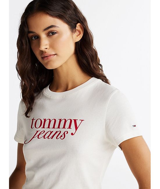 Women's White Tjw Slim Essential Logo Tee Ext Tommy Jeans DW0DW19447-YBL
