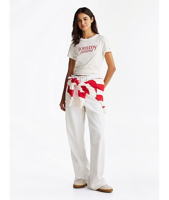 Women's White Tjw Slim Essential Logo Tee Ext Tommy Jeans DW0DW19447-YBL