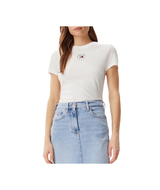 Women's White Tjw Slim Essential Logo 2 Tee Tommy Jeans DW0DW20316-YBL
