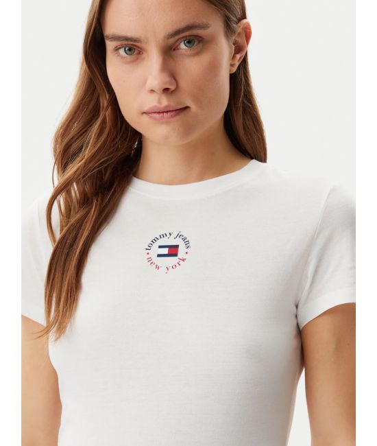 Women's White Tjw Slim Essential Logo 2 Tee Tommy Jeans DW0DW20316-YBL
