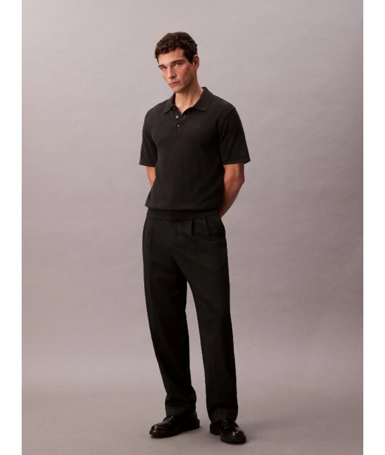 Men's Black Ss Supima Cotton Polo 14Gg Calvin Klein LV04LC326G-UB1