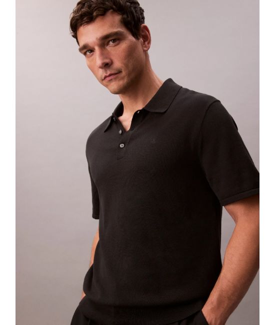Men's Black Ss Supima Cotton Polo 14Gg Calvin Klein LV04LC326G-UB1