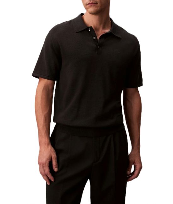 Men's Black Ss Supima Cotton Polo 14Gg Calvin Klein LV04LC326G-UB1