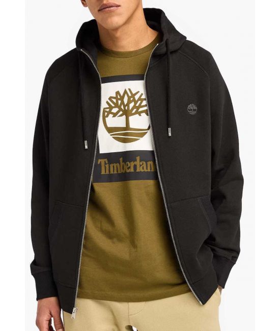 Men's Black Exeter River Brushback Full-Zip Hoodie Timberland TB0A2BNB-X65
