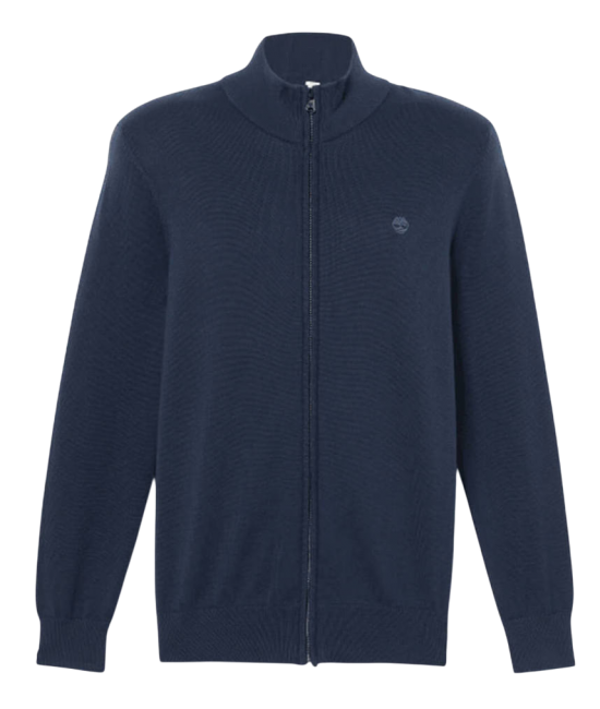 Men's Navy Blue LS Williams River Cotton YD Full-Zip Sweater Timberland TB0A2BMZ-Z02