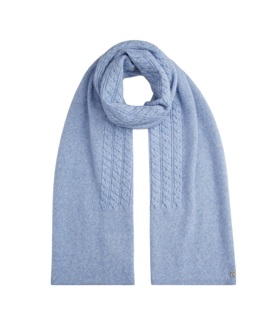 Women's Light Blue TH Elevated Chic Fluffy Scarf Tommy Hilfiger AW0AW17788-C2B