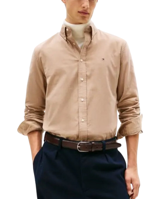 Men's Coastal Taupe Solid Corduroy Rf Shirt Tommy Hilfiger MW0MW40486-AFE