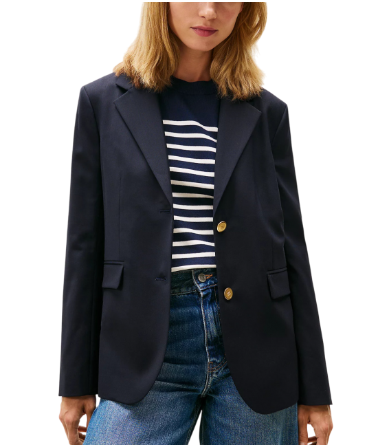 Women's Navy Blue Timeless Wool Reg Strt Sb Blazer Tommy Hilfiger WW0WW46662-C1G