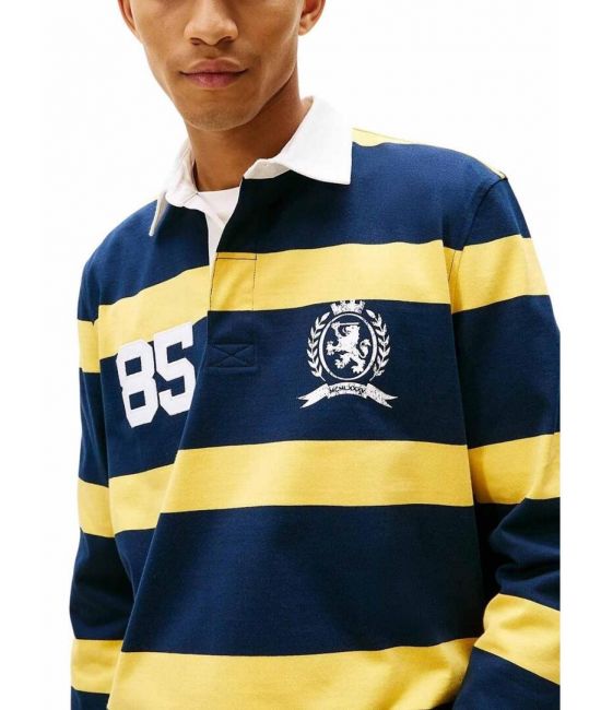 Ανδρικό Rugby Polo Ριγέ Κίτρινο Tommy Jeans DM0DM22074-ZFQ