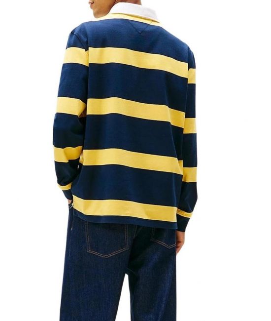 Ανδρικό Rugby Polo Ριγέ Κίτρινο Tommy Jeans DM0DM22074-ZFQ
