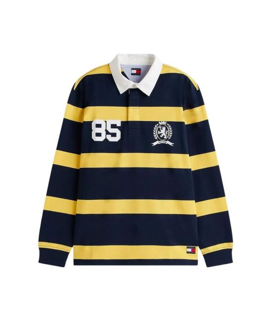 Ανδρικό Rugby Polo Ριγέ Κίτρινο Tommy Jeans DM0DM22074-ZFQ