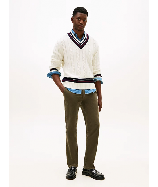 Men's Battle Green Denton Pd Corduroy Pants Tommy Hilfiger MW0MW40267-PLI