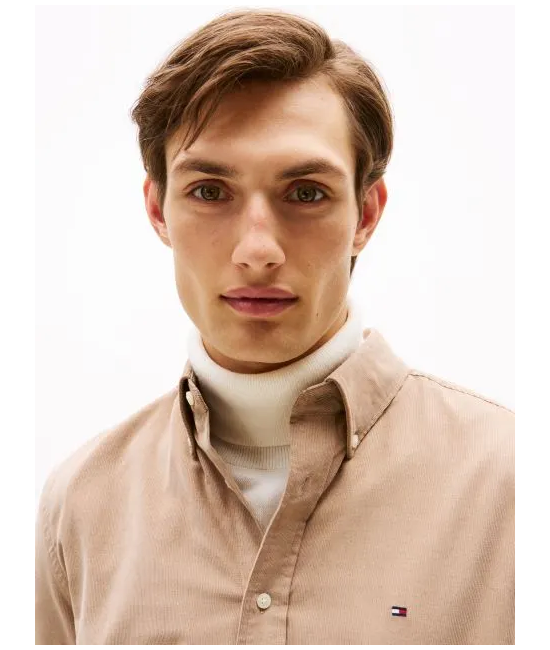 Men's Coastal Taupe Solid Corduroy Rf Shirt Tommy Hilfiger MW0MW40486-AFE