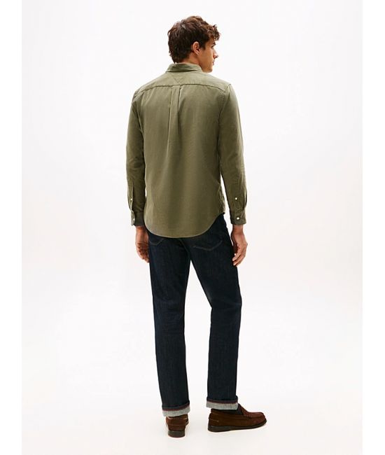 Men's Battle Green Solid Corduroy Rf Shirt Tommy Hilfiger MW0MW40486-PLI