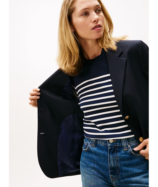 Women's Navy Blue Timeless Wool Reg Strt Sb Blazer Tommy Hilfiger WW0WW46662-C1G