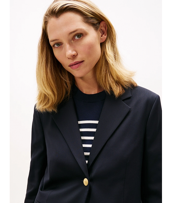 Women's Navy Blue Timeless Wool Reg Strt Sb Blazer Tommy Hilfiger WW0WW46662-C1G