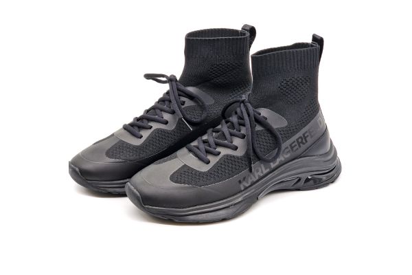 Men's Black Hi Pull On Runner Sneakers Karl Lagerfeld KL53141-K0X BLACK