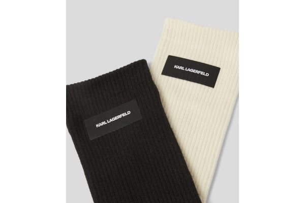 Unisex K/Essential Logo Κάλτσες 2 Τεμαχίων Karl Lagerfeld 245W6002-803 BLACK/PRISTINE