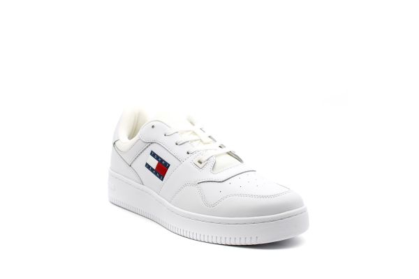 Ανδρικά Δερμάτινα Retro Basket Sneakers Λευκά Tommy Jeans EM0EM01395-YBR