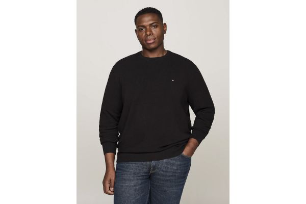 Men's Black BT-Essential Structure Crew Neck Jumper Tommy Hilfiger MW0MW37930-BDS