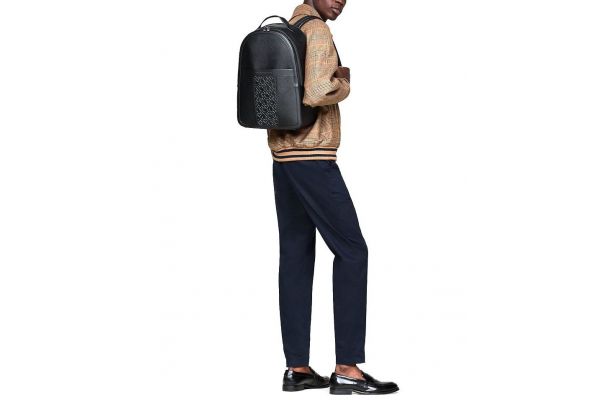 Men's Black TH Central Monogram Backpack Tommy Hilfiger AM0AM13152-BDS