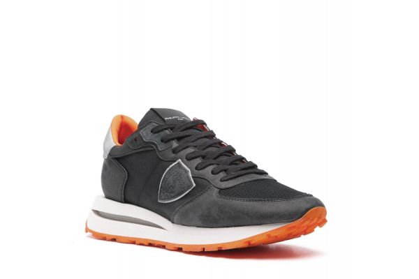 Ανδρικά Δερμάτινα TRPX Haute Sneakers Μαύρα Philippe Model TKLUWNV4-NOIR ORANGE