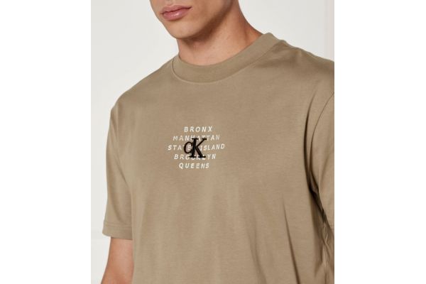 Ανδρικό NYC Stamp Graphic T-shirt Μπεζ Calvin Klein J30J326871-PAV
