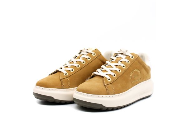 Women's Light Brown Maison Karl Lace Sneakers Karl Lagerfeld KL67537-288 EARTH NUBUCK