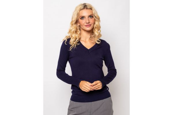 Women's Navy Blue Hofli24 Knitted Jumper Heavy Tools T53008-NAVY
