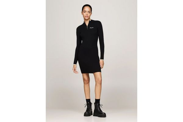 Γυναικείο Πλεκτό Φόρεμα Μαύρο Tommy Jeans DW0DW19836-BDS