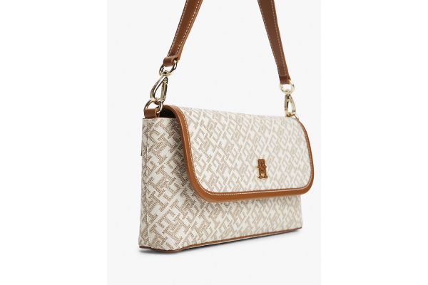 Women's Beige TH Monoplay Le Flap Crossover Bag Tommy Hilfiger AW0AW17341-RBC