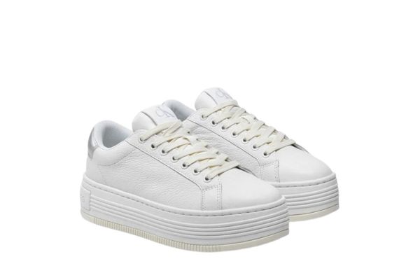 Γυναικεία Δερμάτινα Bold Flatform Sneakers Λευκά Calvin Klein YW0YW01632-0LC