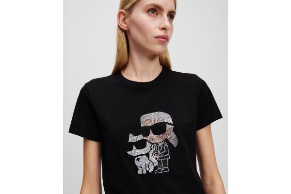 Women's Black Ikon Rs Duo T-shirt Karl Lagerfeld A1W17131-999 BLACK